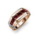 4 - Brad Round Red Garnet 7 Stone Men Wedding Ring