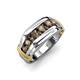 4 - Brad Round Smoky Quartz 7 Stone Men Wedding Ring