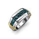 4 - Brad Round London Blue Topaz 7 Stone Men Wedding Ring