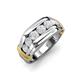 4 - Brad Round White Sapphire 7 Stone Men Wedding Ring