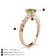 4 - Amaira 7x5 mm Oval Cut Peridot and Round Diamond Engagement Ring  