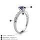 4 - Amaira 7x5 mm Oval Cut Blue Sapphire and Round Diamond Engagement Ring  