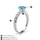 4 - Amaira 7x5 mm Oval Cut Blue Topaz and Round Diamond Engagement Ring  