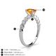 4 - Amaira 7x5 mm Oval Cut Citrine and Round Diamond Engagement Ring  