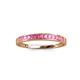 3 - Aqilia 2.00 mm Princess Cut Pink Tourmaline 13 Stone Wedding Band 