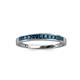 3 - Aqilia 2.00 mm Princess Cut Blue Diamond 13 Stone Wedding Band 