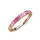 4 - Aqilia 2.00 mm Princess Cut Pink Sapphire 13 Stone Wedding Band 