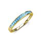 4 - Aqilia 2.00 mm Princess Cut Blue Topaz 13 Stone Wedding Band 