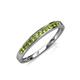 4 - Aqilia 2.00 mm Princess Cut Peridot 13 Stone Wedding Band 