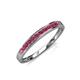 4 - Aqilia 2.00 mm Princess Cut Rhodolite Garnet 13 Stone Wedding Band 