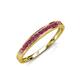 4 - Aqilia 2.00 mm Princess Cut Rhodolite Garnet 13 Stone Wedding Band 