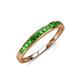 4 - Aqilia 2.00 mm Princess Cut Green Garnet 13 Stone Wedding Band 