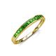 4 - Aqilia 2.00 mm Princess Cut Green Garnet 13 Stone Wedding Band 