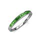 4 - Aqilia 2.00 mm Princess Cut Green Garnet 13 Stone Wedding Band 
