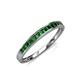 4 - Aqilia 2.00 mm Princess Cut Created Emerald 13 Stone Wedding Band 