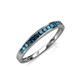 4 - Aqilia 2.00 mm Princess Cut Blue Diamond 13 Stone Wedding Band 