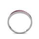 5 - Aqilia 2.00 mm Princess Cut Rhodolite Garnet 13 Stone Wedding Band 