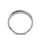 5 - Aqilia 2.00 mm Princess Cut Blue Diamond 13 Stone Wedding Band 
