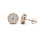 1 - Floret 4.00 mm Round Diamond Milgrain Halo Stud Earrings 