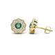 1 - Floret 4.00 mm Round Lab Created Alexandrite and Diamond Milgrain Halo Stud Earrings 