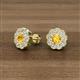 3 - Floret 4.00 mm Round Citrine and Lab Grown Diamond Milgrain Halo Stud Earrings 