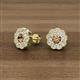 3 - Floret 4.00 mm Round Smoky Quartz and Lab Grown Diamond Milgrain Halo Stud Earrings 
