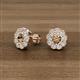 3 - Floret 4.00 mm Round Smoky Quartz and Lab Grown Diamond Milgrain Halo Stud Earrings 