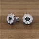 3 - Floret 4.00 mm Round Black and White Lab Grown Diamond Milgrain Halo Stud Earrings 