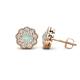1 - Floret 4.00 mm Round Opal and Lab Grown Diamond Milgrain Halo Stud Earrings 