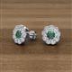 3 - Floret 4.00 mm Round Lab Created Alexandrite and Lab Grown Diamond Milgrain Halo Stud Earrings 