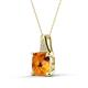 3 - Alayna 10.00 mm Cushion Shape Checkerboard Cut Citrine and Round Diamond Pendant Necklace 