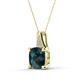 3 - Alayna 10.00 mm Cushion Shape Checkerboard Cut London Blue Topaz and Round Diamond Pendant Necklace 