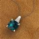 2 - Alayna 10.00 mm Cushion Shape Checkerboard Cut London Blue Topaz and Round Diamond Pendant Necklace 