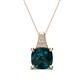 1 - Alayna 10.00 mm Cushion Shape Checkerboard Cut London Blue Topaz and Round Diamond Pendant Necklace 