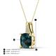 4 - Alayna 10.00 mm Cushion Shape Checkerboard Cut London Blue Topaz and Round Diamond Pendant Necklace 