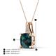 4 - Alayna 10.00 mm Cushion Shape Checkerboard Cut London Blue Topaz and Round Diamond Pendant Necklace 