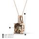 4 - Alayna 10.00 mm Cushion Shape Checkerboard Cut Smoky Quartz and Round Diamond Pendant Necklace 