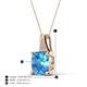 4 - Alayna 10.00 mm Cushion Shape Checkerboard Cut Blue Topaz and Round Diamond Pendant Necklace 
