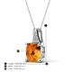 4 - Alayna 10.00 mm Cushion Shape Checkerboard Cut Citrine and Round Diamond Pendant Necklace 
