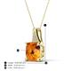 4 - Alayna 10.00 mm Cushion Shape Checkerboard Cut Citrine and Round Diamond Pendant Necklace 