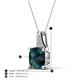 4 - Alayna 10.00 mm Cushion Shape Checkerboard Cut London Blue Topaz and Round Diamond Pendant Necklace 
