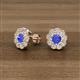 3 - Floret 4.00 mm Round Tanzanite and Diamond Milgrain Halo Stud Earrings 