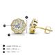 4 - Floret 4.00 mm Round Forever Brilliant Moissanite and Diamond Milgrain Halo Stud Earrings 