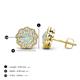 4 - Floret 4.00 mm Round Opal and Diamond Milgrain Halo Stud Earrings 