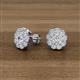 3 - Floret 4.00 mm Round Lab Grown Diamond and Diamond Milgrain Halo Stud Earrings 