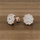 3 - Floret 4.00 mm Round Diamond Milgrain Halo Stud Earrings 