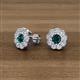 3 - Floret 4.00 mm Round London Blue Topaz and Diamond Milgrain Halo Stud Earrings 
