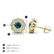 4 - Floret 4.00 mm Round London Blue Topaz and Diamond Milgrain Halo Stud Earrings 