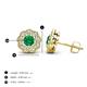 4 - Floret 4.00 mm Round Emerald and Diamond Milgrain Halo Stud Earrings 