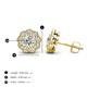 4 - Floret 4.00 mm Round Diamond Milgrain Halo Stud Earrings 